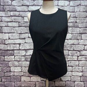 White House Black Market Black Sleeveless Blouse Size 10